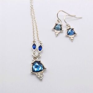 Shofel Brothers Blue and Silver Tone Jewelry Set